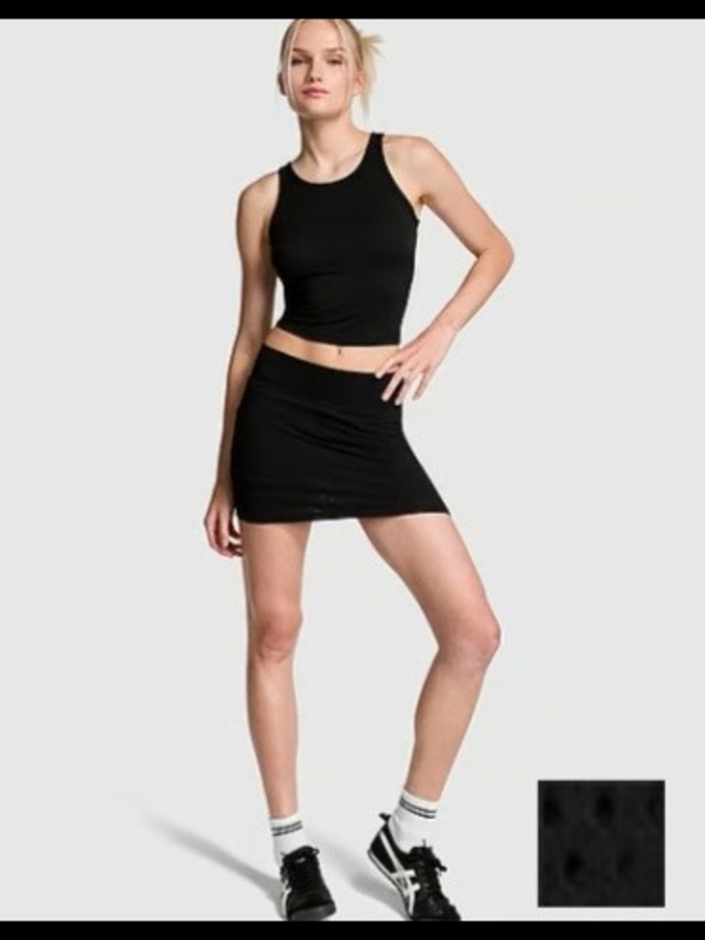 PINK Victoria's Secret Black Soft Seamless Skort